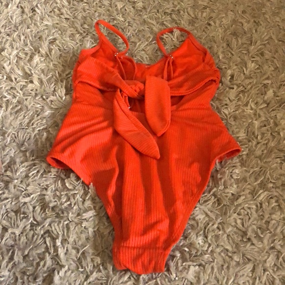 Orange one piece bathing suit - Picture 2 of 2